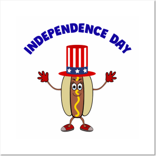 FOURTH Of July Holiday Hotdog Posters and Art